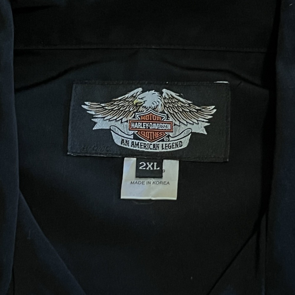 Vintage Harley-Davidson Shirt Mens 2XL Black Phoenix Flames Camp 00s 96354-05VM - Picture 3 of 6
